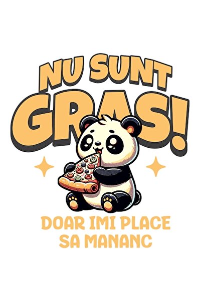 OEM Autocolant cu panda dolofan și felie de pizza, amuzant „Iubitorii de mânc...