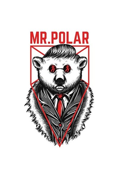 OEM Autocolant din vinil Mr. Polar Bear – Ursuleț cu ochelari de soare și cos...