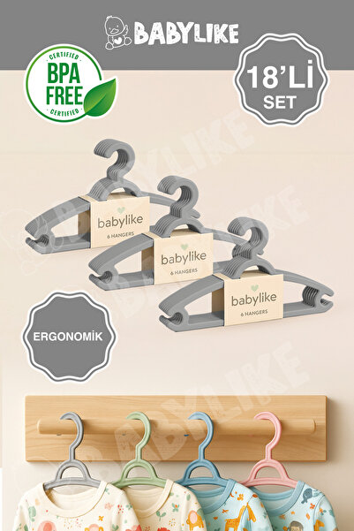 Babylike Çocuk&Bebek Elbise Askısı(18’li)