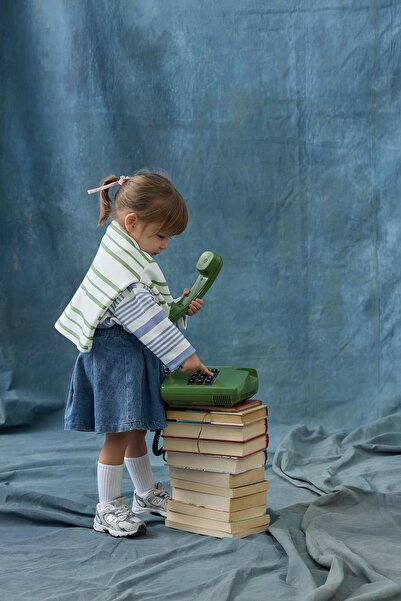 Tics Çizgili Sweat - mavi