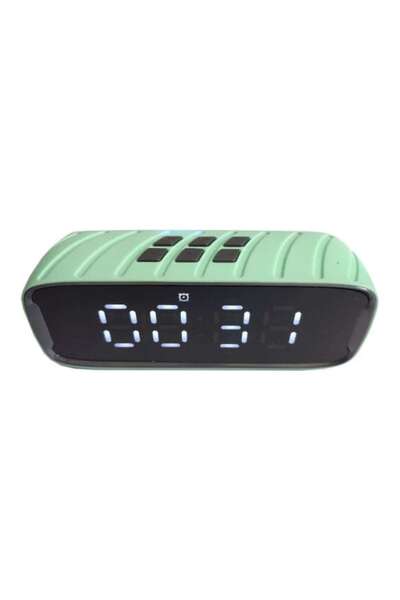 OEM Portable Bluetooth Speaker with Clock, FM Radio, USB & TF Card, Green, 20x6x7.6 cm