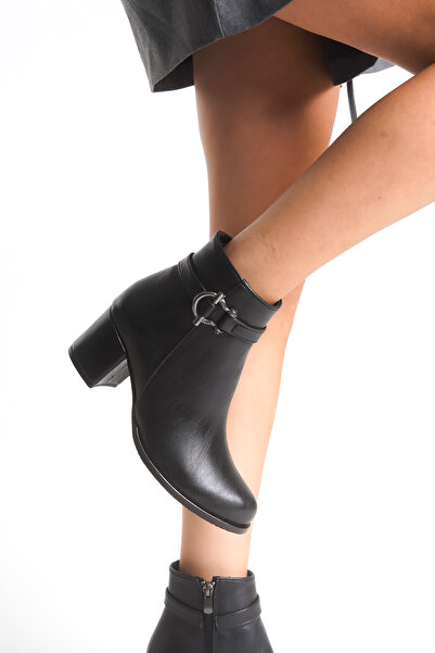 Limeo Чорні жіночі черевики з металевими деталями на підборах