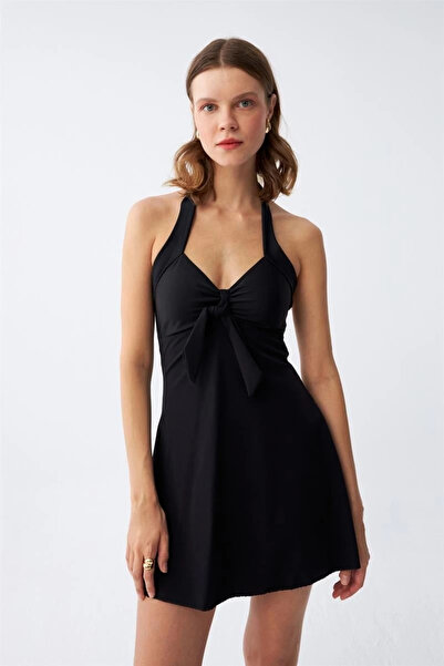alfa expres Clothing Women's Bow Black Dress Swimwear