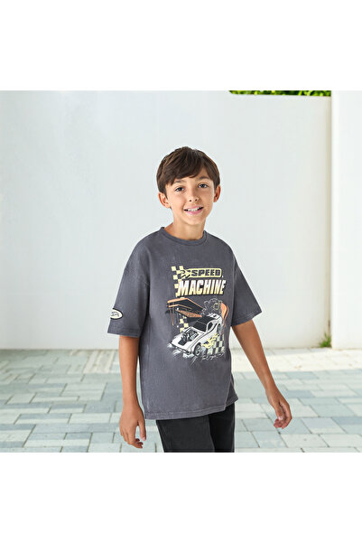 mattel Graphic Print T-shirt with Short Sleeves