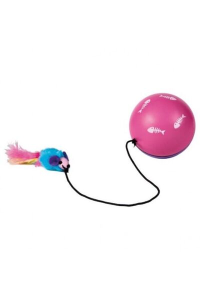 Trixie Jucărie pentru pisici, minge Turbinio cu motor și șoarece pe bandă ela...