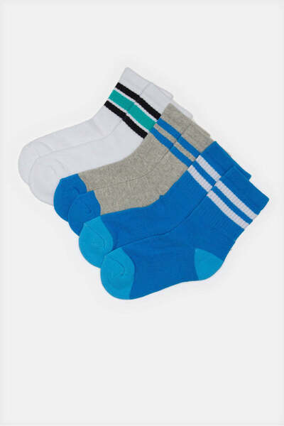 REDTAG Boys Assorted Crew-Length Socks Set (3 Pairs)