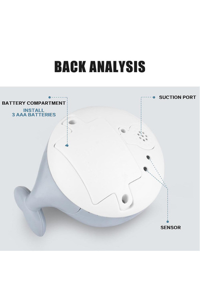 Krista Whale baby bath toy gray, induction spray, light and music toy