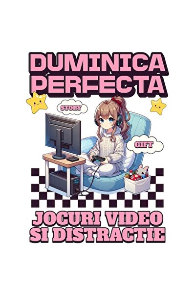 OEM Autocolant Anime Girl – „Perfect Sunday” (Iubitori de jocuri video), vini...
