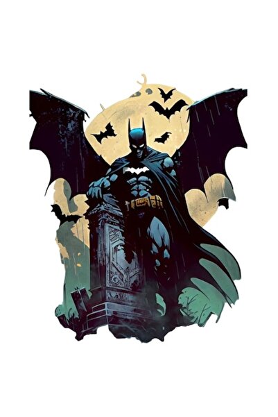 OEM Винилов стикер с прилеп от комикс за гробището на Батман (DC) с бяла рамк...