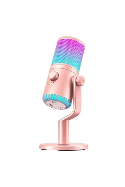MAONO DM30RGB Microphone, pink, USB-C, 3.5mm mini jack, cardioid