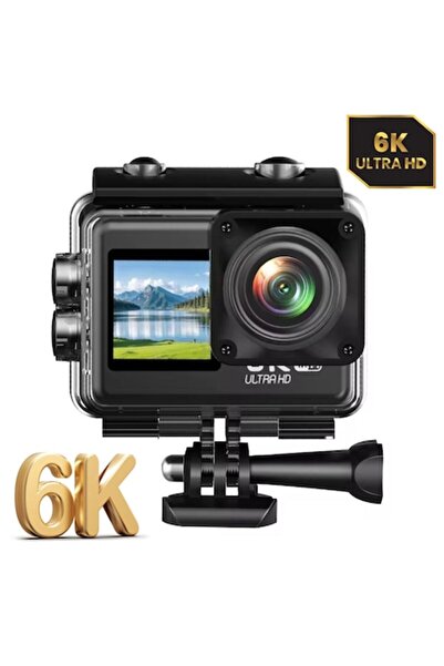 AMYMAT Sport Action Camera - 6K30FPS, 50MP, Waterproof, Dual Touch Screens, WiFi, 5X Zoom, 64GB