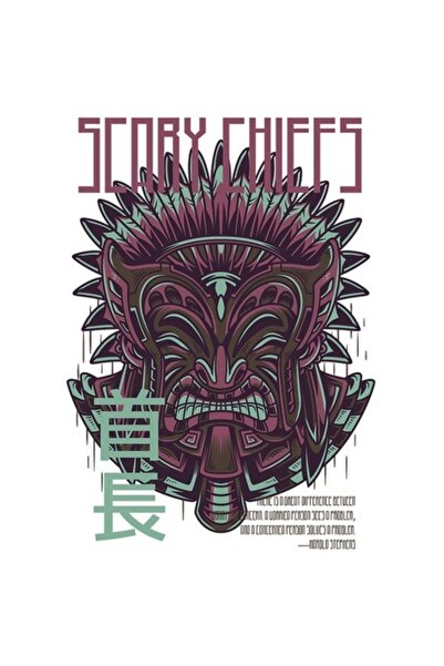 OEM Autocolant cu simbol portret mexican/hawaian, în engleză „Scary Chiefs”, ...