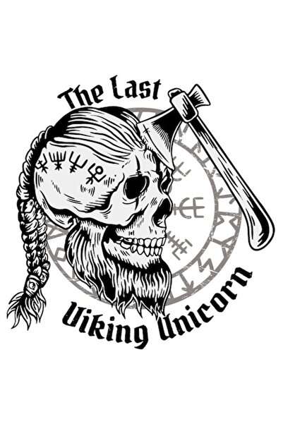 OEM Autocolant personalizat Ultimul unicorn viking, craniu, topor, Valhalla, ...