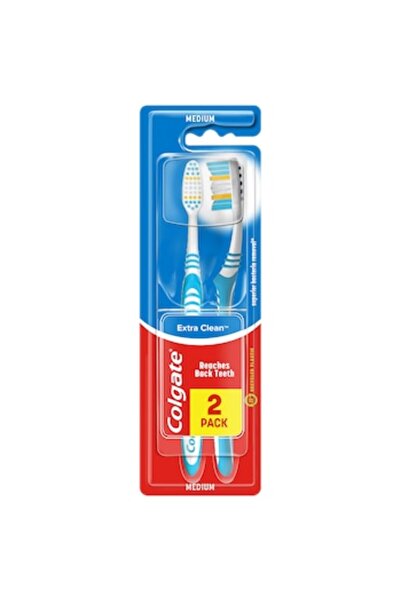 Colgate Extra Clean Toothbrush Medium, 2 pcs
