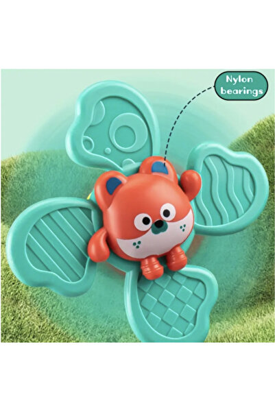 Krista Set of 3 sensory toys with spinner and suction cup, Animalute, for babies