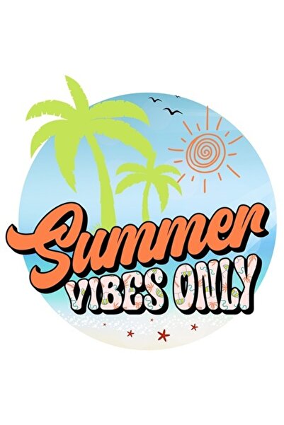 OEM Autocolant cu mesajul „Doar vibrații de vară” — vinil PVC, 15 cm