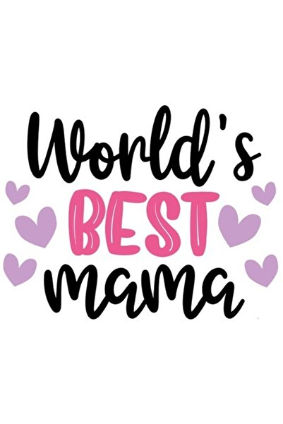 OEM Autocolant Purple Heart, text „World’s Best Mama”, bordură albă, vinil PV...