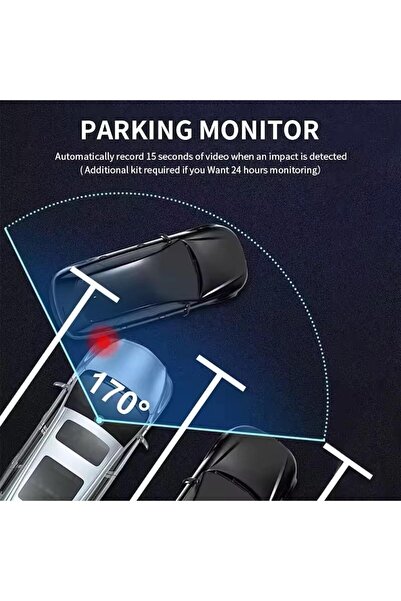 AMYMAT J07 2K UHD Dual-Lens Car DVR with Touch Screen — Front-Rear Recording, Night Vision, Parkin