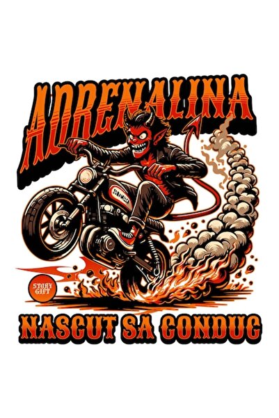 OEM Autocolant diavol cu ​​coarne și coadă pe motocicletă „Născut să conduci”...