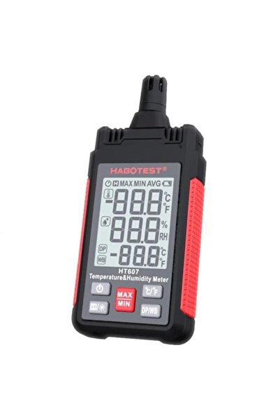 Habotest HT607 Digital Temperature and Humidity Meter, Black