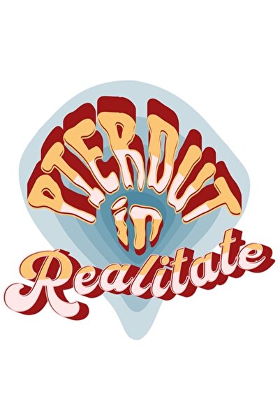 OEM Autocolant text horror „Pierdut în realitate” românesc, vinil PVC, 23 cm