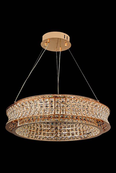 Mihran kristal Cift Led li Kristal Avize 60 cm GOLD