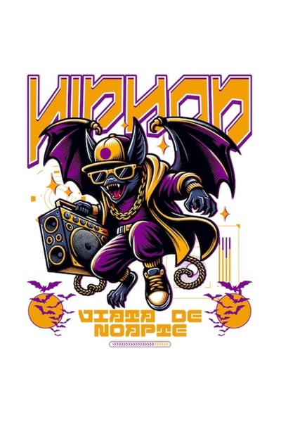 OEM Стикер за хип-хоп бухалка с бумбокс, нощно парти, бяла рамка, PVC винил 1...