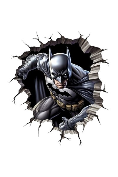 OEM Autocolant cu supereroul Batman, ieșind din peșteră, bordură albă, vinil ...