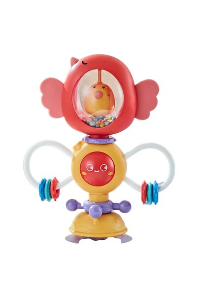Creative World Toys 2 in 1 toy with rattle, suction cup and rotating functions, ABS, 6 months+, red