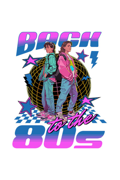 OEM Autocolant - Cuplu adolescent, stil modern, text „Înapoi în anii '80”, ma...