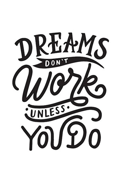 OEM Autocolant „Visele nu funcționează decât dacă o faci tu” — Negru cu bordu...