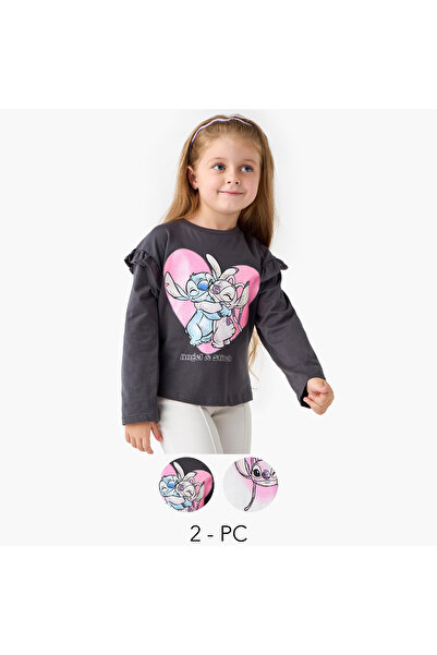 Disney Lilo and Stitch Print Long Sleeves T-shirt - Set of 2