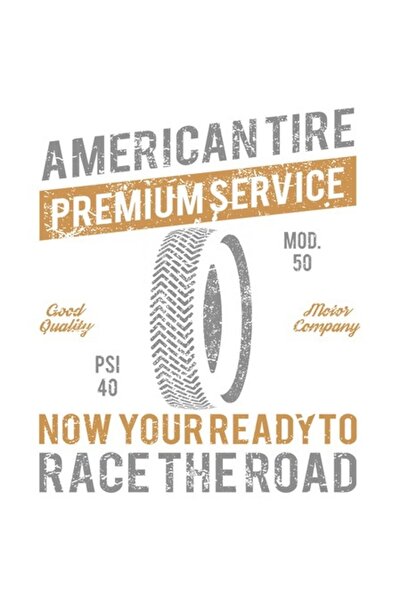 OEM Autocolant — Anvelopă cu text în engleză „American Tire Premium Service”,...