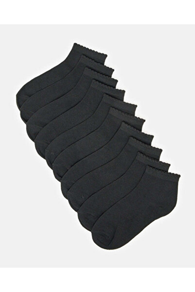 REDTAG Senior Girls Black High Ankle Socks Set (5 Pairs)