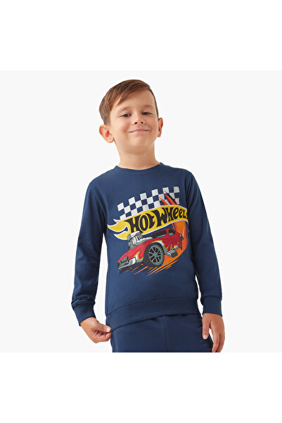mattel Hot Wheels Graphic Print Sweatshirt and Pyjama Set