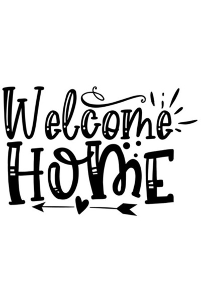 OEM Autocolant din vinil PVC „Bun venit acasă” - negru cu margini albe, 15 cm