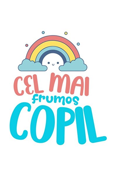 OEM Autocolant curcubeu colorat - text în limba română "Cel mai frumos copil"...