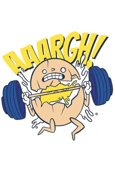 OEM Autocolant „Oul din sală” - Greutăți mari, multicolor, borduri albe, vini...