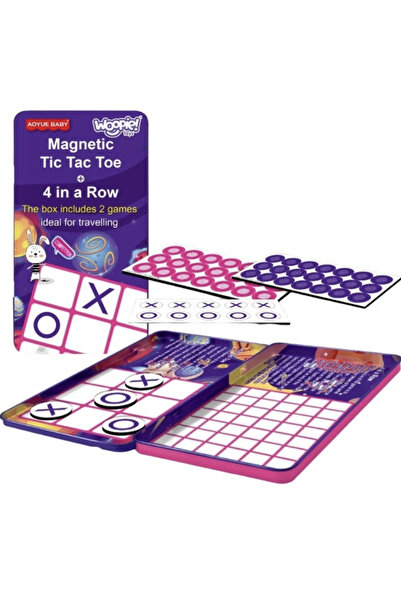 Krista Joc magnetic în cutie metalică X și 0, Tic Tac Toe