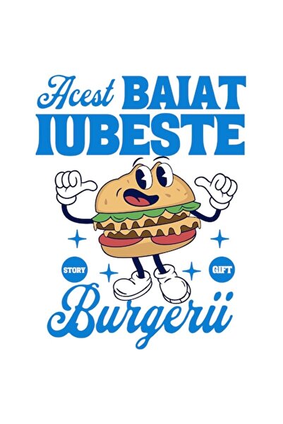 OEM Autocolant amuzant cu cheeseburger dublu „Acest băiat iubește burgerii”, ...