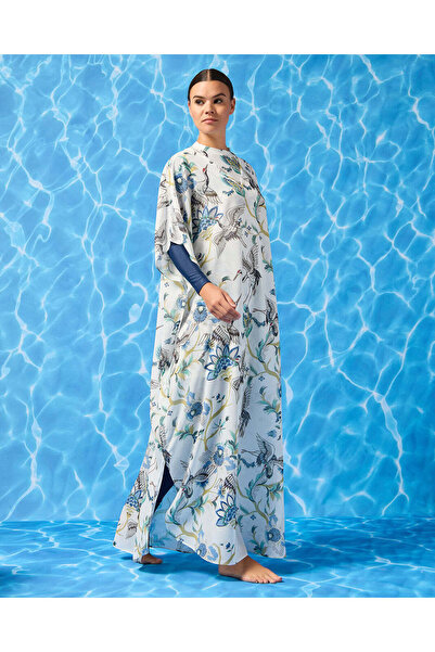 REDTAG Women White Printed Kimino Sleeve Cover Up