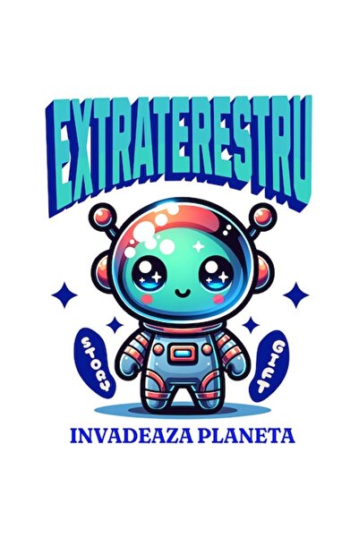 OEM Sticker - Bizarre Alien in Space Suit, 'extraterestru invadeaza planeta',...