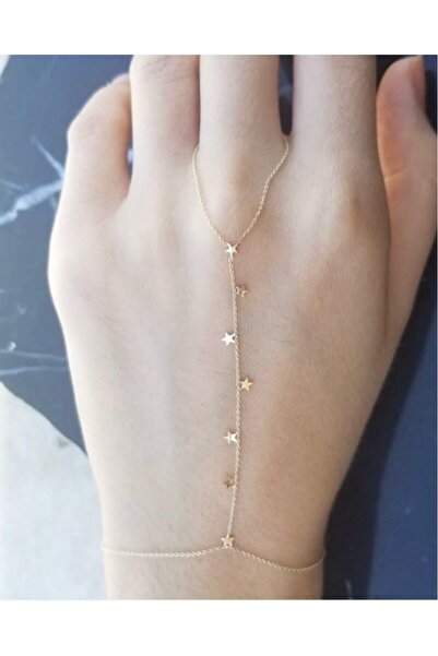 Shiklik ساعة نسائية موديل نجمة مع سلسلة ذهبية اللون