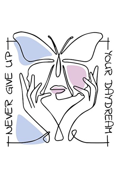 OEM Autocolant - Fată, Linii, Fluture, „Nu renunța niciodată la visul tău cu ...