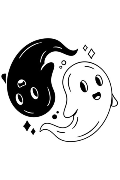 OEM Autocolant Simbol Yin și Yang, Fantomă Alb-Negru, Bine și Rău, Vinil PVC ...