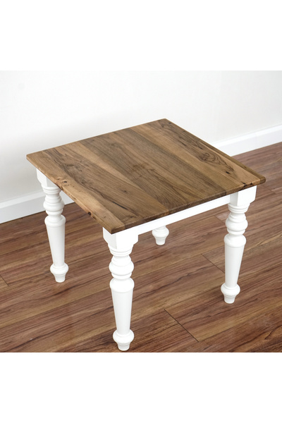 vornom Koltuk Yanı Beyaz Ayaklı Ceviz Sehpa - Oturma Odası Dekorasyonu