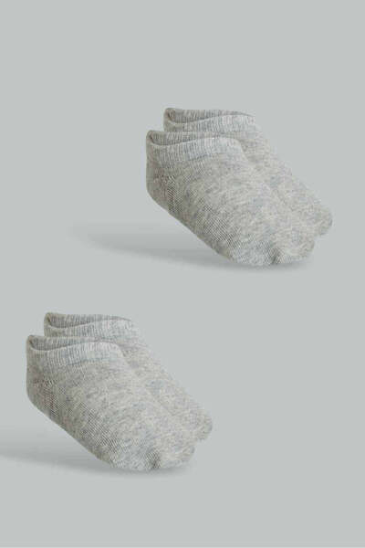 REDTAG Grey Invisible Socks Set For Boys (2 Piece)