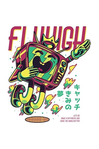 OEM Autocolant — Monitor cu coroană de aur, față zâmbitoare, „Zboară sus”, vi...