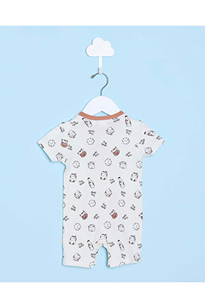 REDTAG Baby Beige Printed Romper