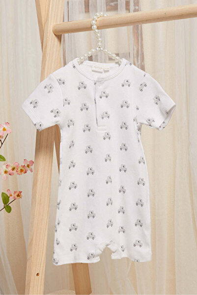 REDTAG Baby Grey And White Printed Bodysuit Set (Pack Of 2)